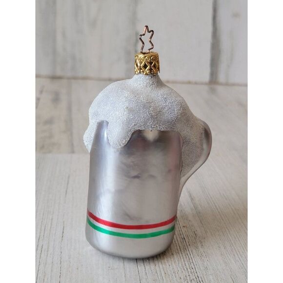 German blown glass HB beer stein glitter ornament Xmas - Picture 4 of 7